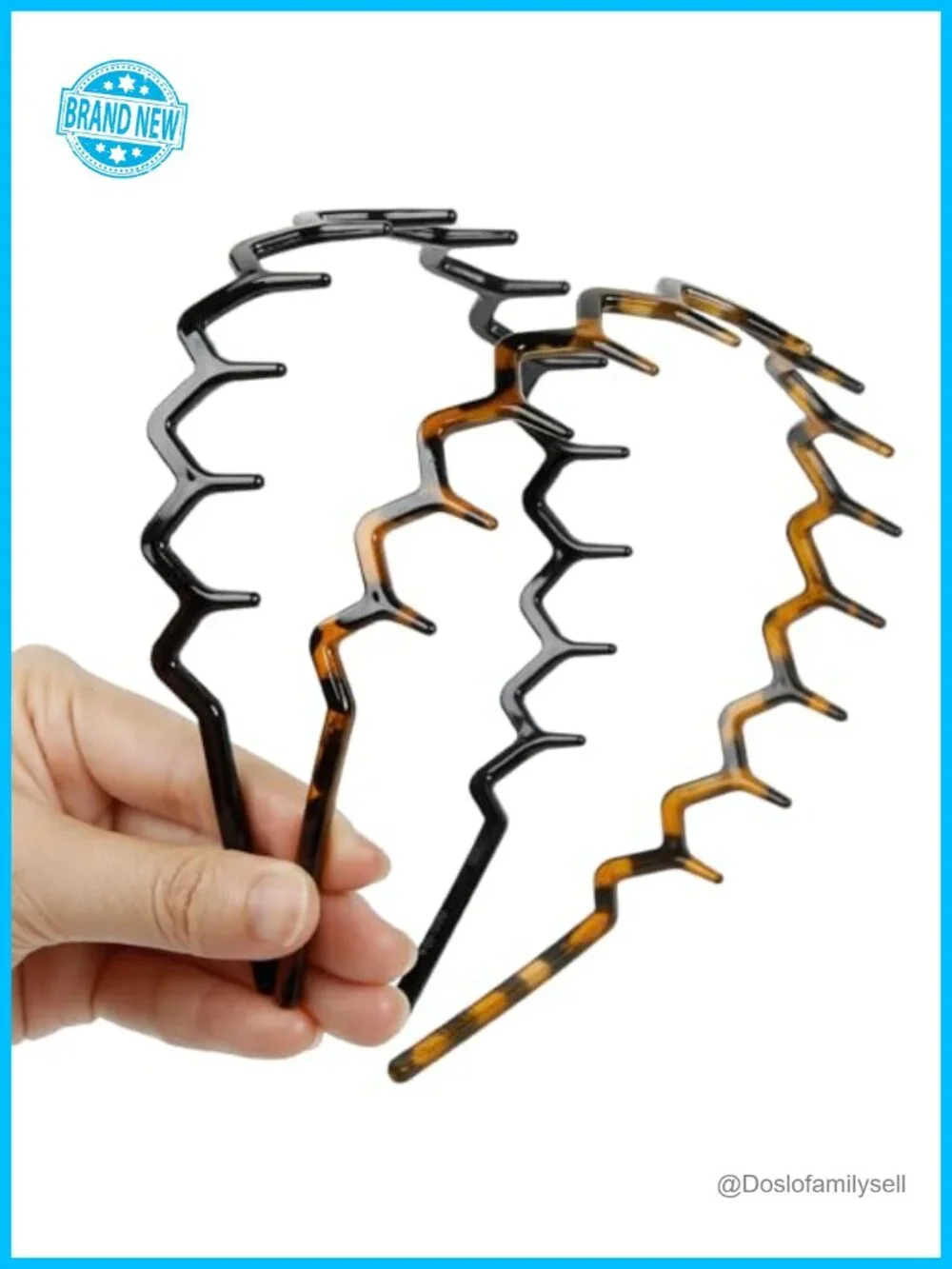 2-Pack Zig Zag Headbands with Teeth Non-Slip Plastic Hair Band